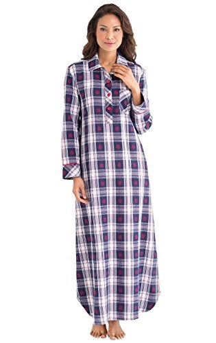 PajamaGram Flannel Nightgowns For Women - Long Sleeve Women's Nightgowns, MD - Image 1