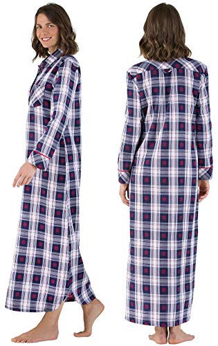 PajamaGram Flannel Nightgowns For Women - Long Sleeve Women's Nightgowns, MD - Image 2