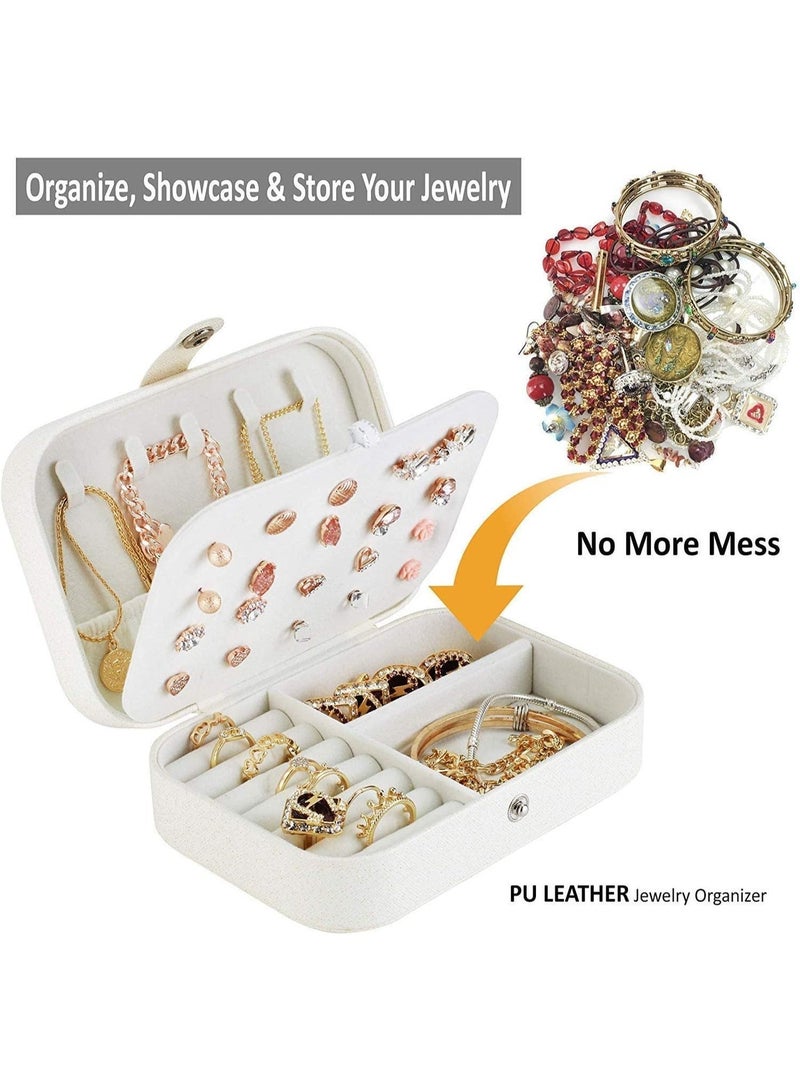 Luxury Travel Jewelry Organizer Box – Premium Portable Jewelry Case with Multi-Layer Storage, Detachable Earring Board, Ring Holder, Necklace Hooks & Soft Velvet Lining | Jewelry Box for Women - Image 2