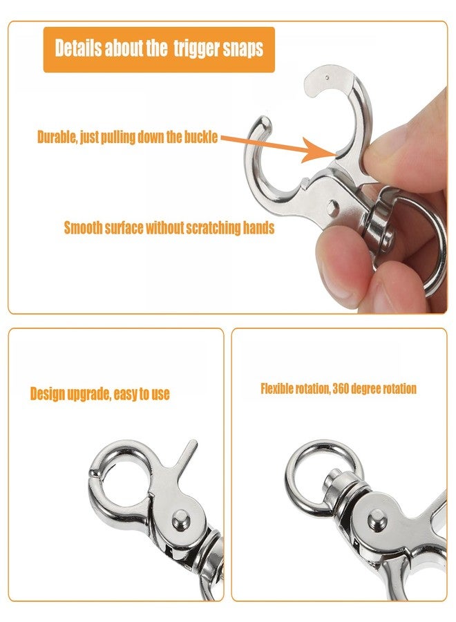 Autokcan 10PCS Trigger Snap Hooks 2.32'' x 0.82'' Heavy Duty Swivel Snap Hooks Metal Clasps Lanyard Clips for Bird Cage Key Chains - Image 2