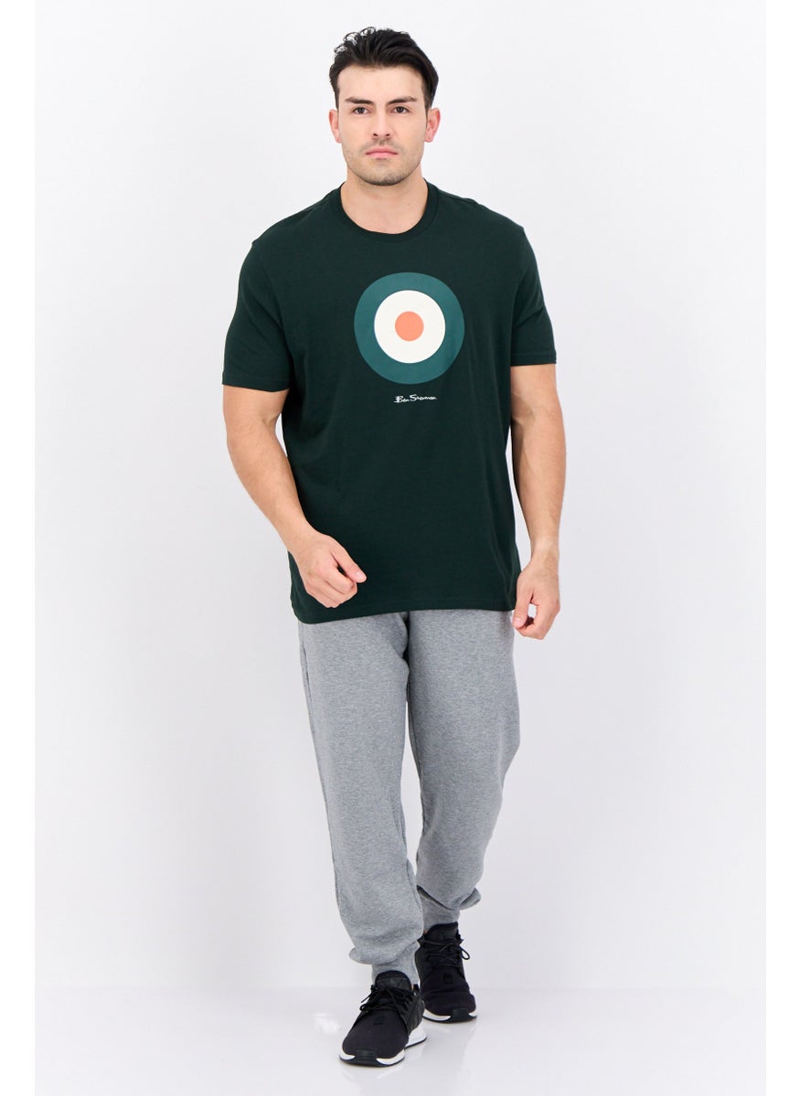 Ben Sherman - Men Crew Neck Short Sleeves Brand Logo T-Shirt, Dark Green - Image 1