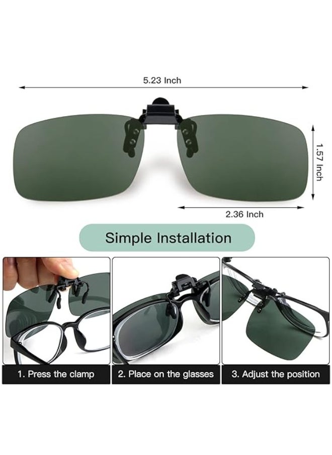 Electomania Polarized Clip-on Sunglasses, Anti-Glare UV Protection Flip-up Sunglasses for Prescription Glasses，Men’s Sunglasses  - Image 3