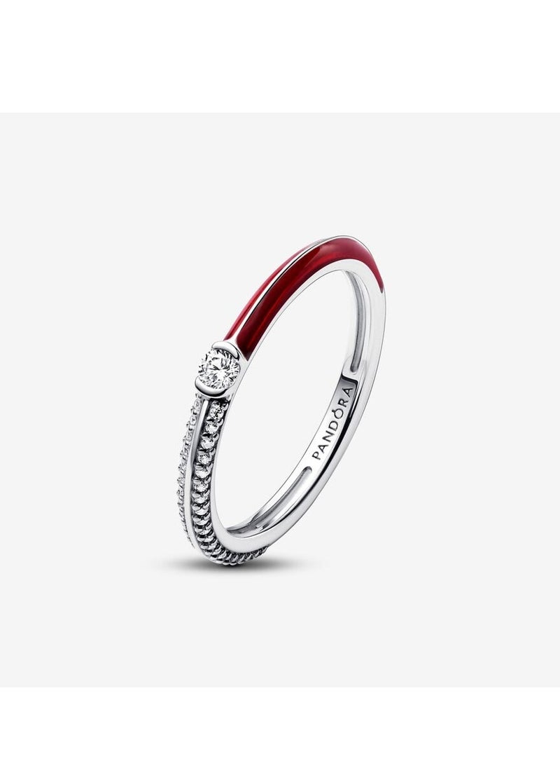 Pandora Violet - Pandora pavé gemstone and red enamel ring - Image 1