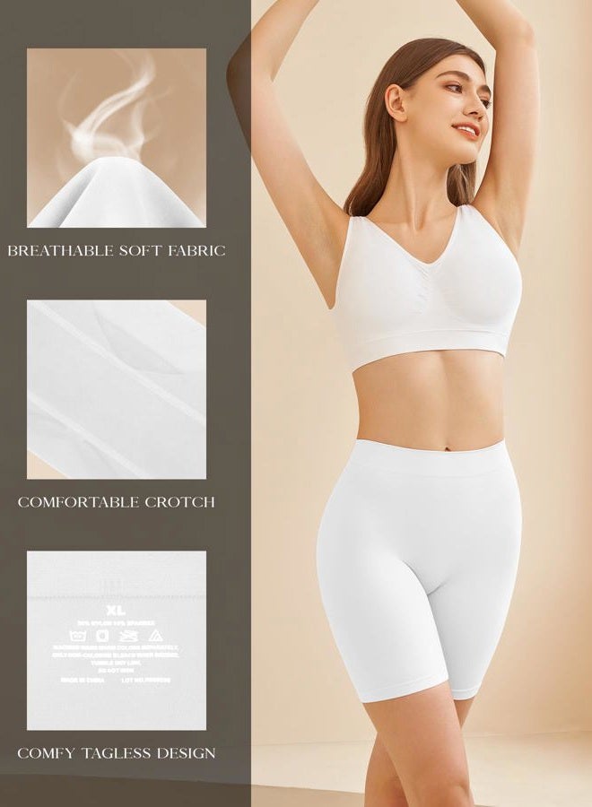 SIMIYA Slip Shorts for Women, Comfortable Smooth Seamless Underwear for Yoga, White, M - Image 2