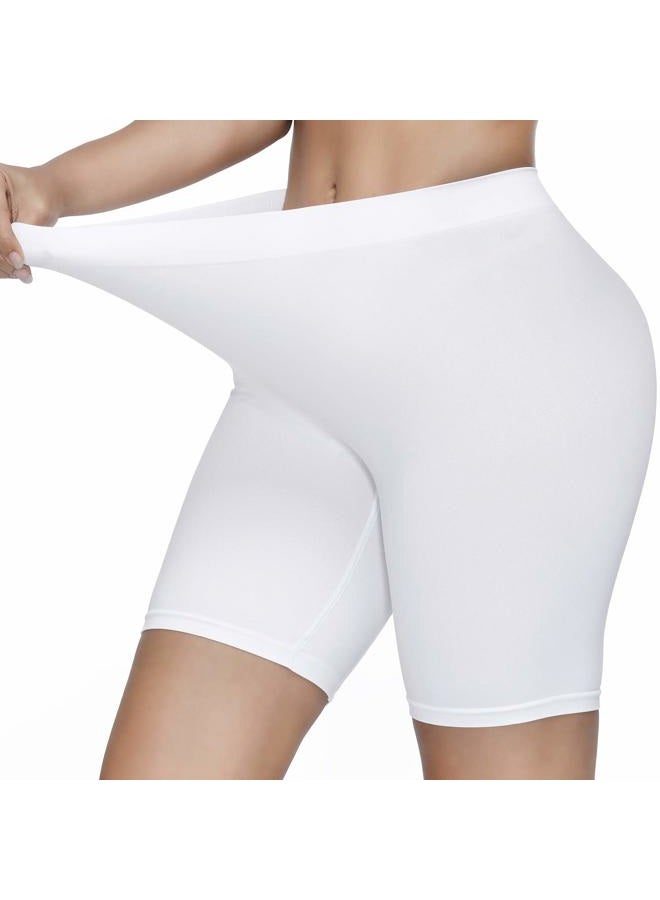SIMIYA Slip Shorts for Women, Comfortable Smooth Seamless Underwear for Yoga, White, M - Image 1