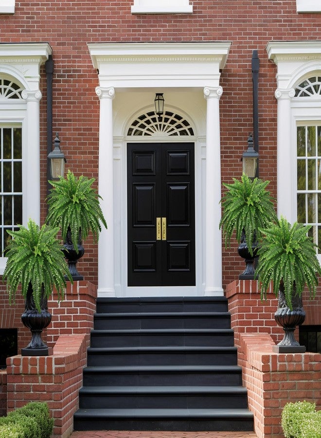 FOREST PRINCE 45" Fake Ferns, Realistic Large Artificial Bush Plants, 2 Artificial Boston Ferns with 59 Fronds for Outdoors Planter Indoor Home Garden Porch Decor - Image 2