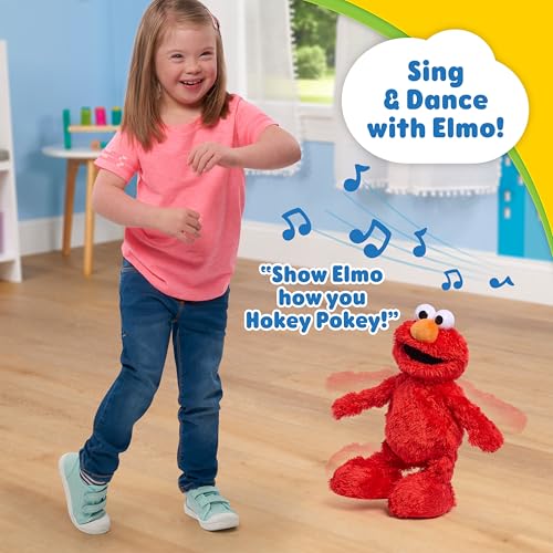 Just Play Sesame Street Hokey Pokey Elmo 14 Interactive Plush Toy Sings Dances Plays Music Bilingual Stuffed Animal for Pretend Play Soft Huggable Ages 18 Months and Up by Just Play - Image 5