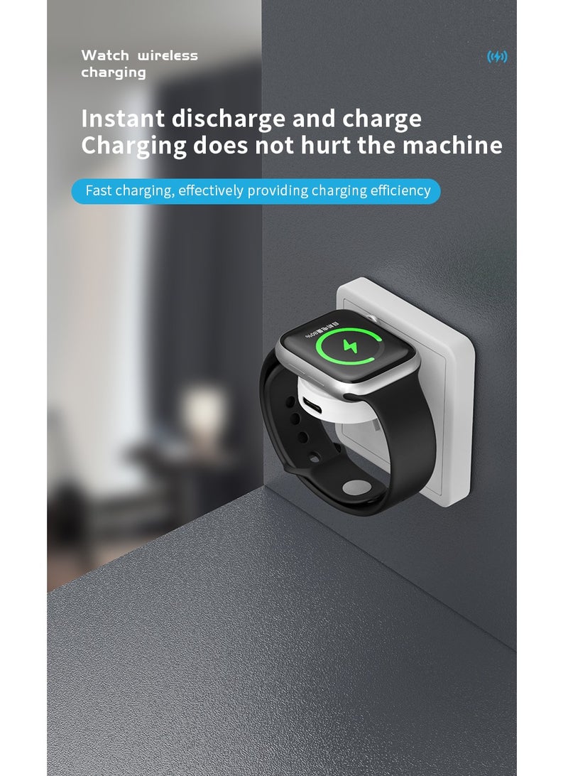 GULFLINK Mini Charger 2-in-1 Fast Charging Magnetic Wireless Charger For Apple Watch White  - Image 3