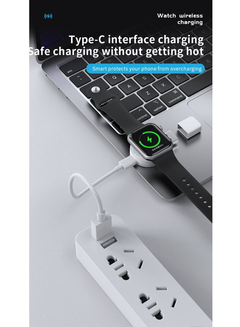 GULFLINK Mini Charger 2-in-1 Fast Charging Magnetic Wireless Charger For Apple Watch White  - Image 5
