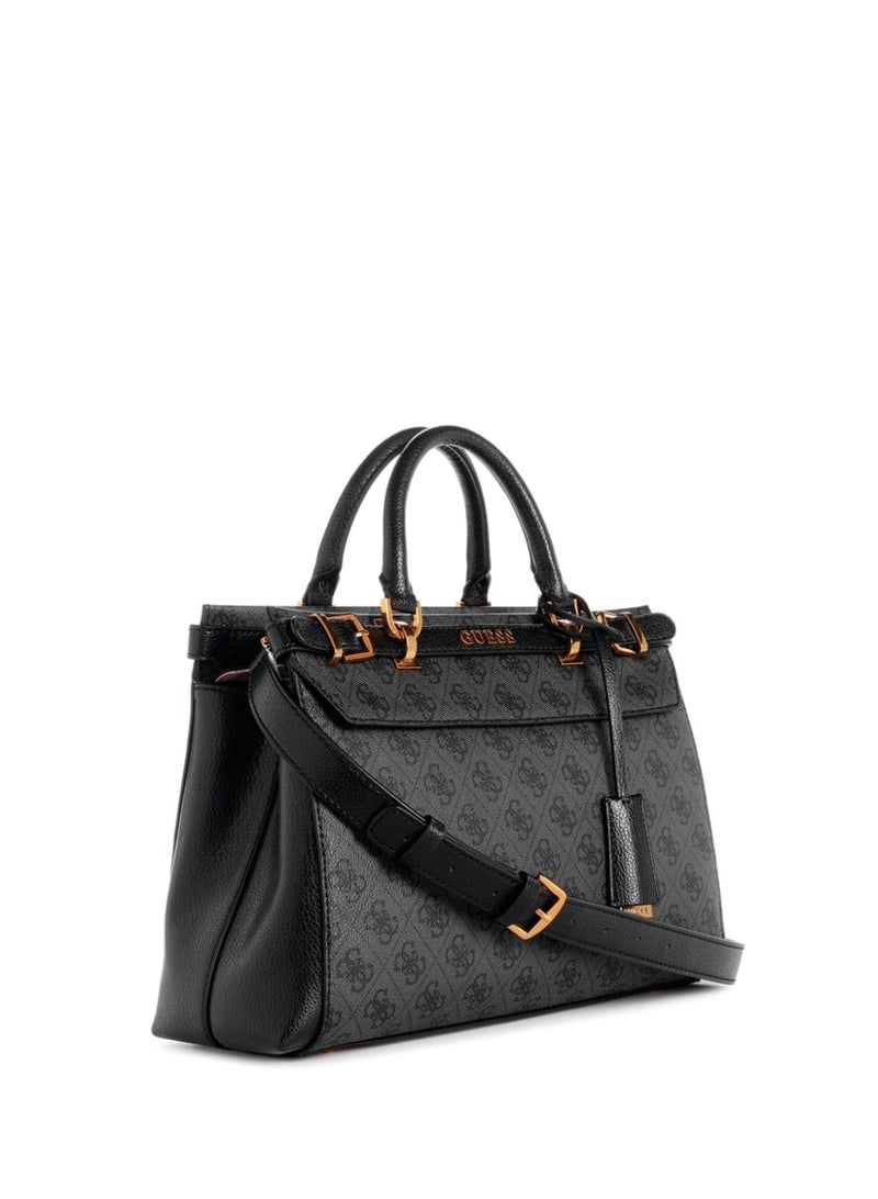 GUESS Fashion Womens NOELLE Shoulder Handbag Black Print  - Image 2