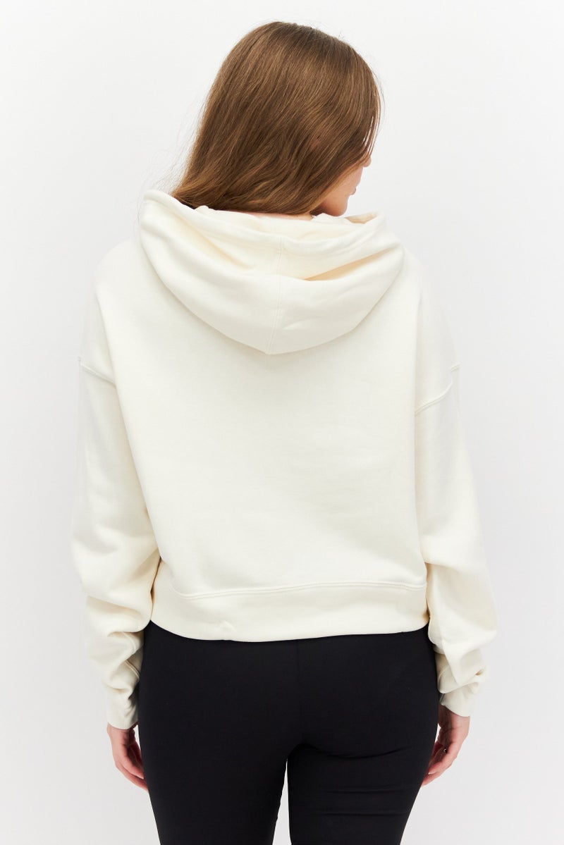 adidas Originals Women Sportswear Fit Long Sleeve Outdoor Hoodies, Cream - Image 4