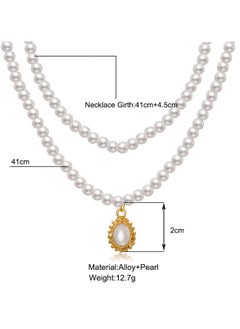 Huitich Elegant Pearl Choker Necklace with Vintage Pendant  - Image 2