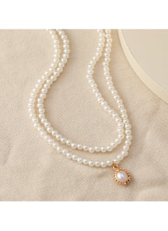 Huitich Elegant Pearl Choker Necklace with Vintage Pendant  - Image 4