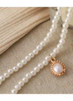 Huitich Elegant Pearl Choker Necklace with Vintage Pendant  - Image 5