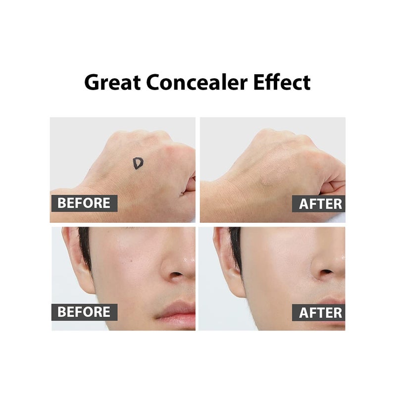 DASHU Perfect Cover Concealer Full Coverage Contour Stick Makeup w/All Day Hydration | 2-In-1 Easy Precision Eye Concealer Stick & Cushion Blender | Eye Shadow Primer Foundation stick Cover Up Makeup - Image 4