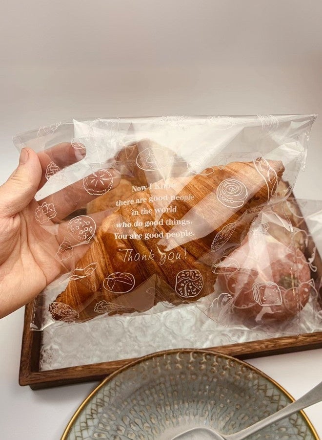 100 Pieces Clear Self-Adhesive Cellophane Bags for Food Use, Resealable, Suitable for Cookies, Bread, Sweets, Toast, Essential for Picnics and School  - Image 3