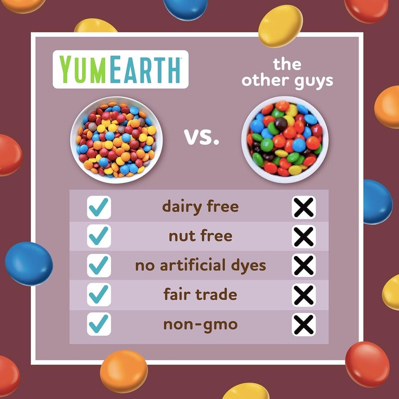 YumEarth حلوى الشوكولاتة YumEarth Choco Yums - 5 عبوات خفيفة، صديقة للحساسية، خالية من الغلوتين، غير معدلة وراثيًا، نباتية - Image 5
