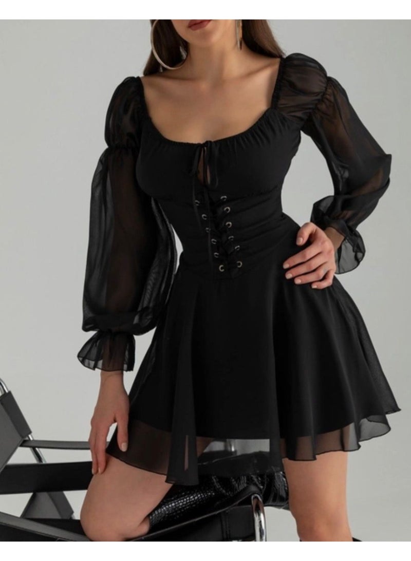 SadafAlmoheet- Mini Dress Harir