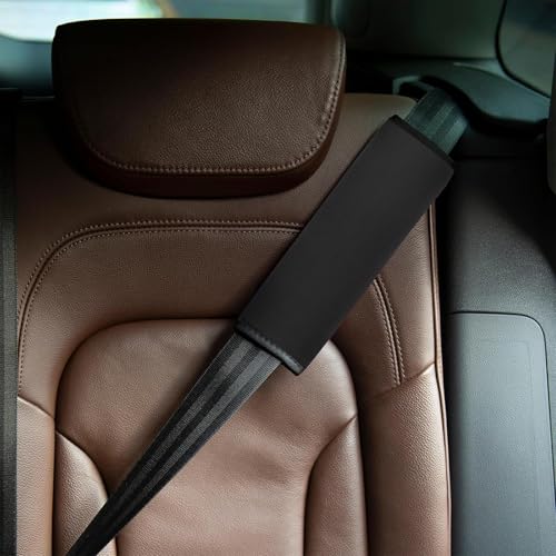 YR Seat Belt Cover for Kids, Soft Comfort Seat Belt Cushion for Children, Cute Cartoon Pattern Car Seat Belt Pads Cover for Girls and Boys, 1 Pack (Black) - Image 3