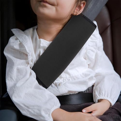 YR Seat Belt Cover for Kids, Soft Comfort Seat Belt Cushion for Children, Cute Cartoon Pattern Car Seat Belt Pads Cover for Girls and Boys, 1 Pack (Black) - Image 2