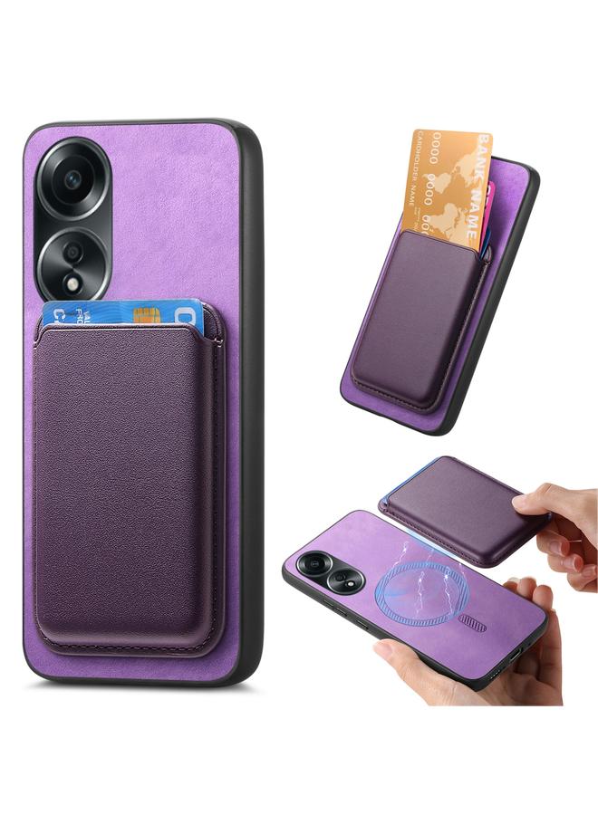 اس-توب جراب لهاتف OPPO A78 4G Retro Magsafe Card Bag غطاء خلفي من البولي يوريثان - Image 1