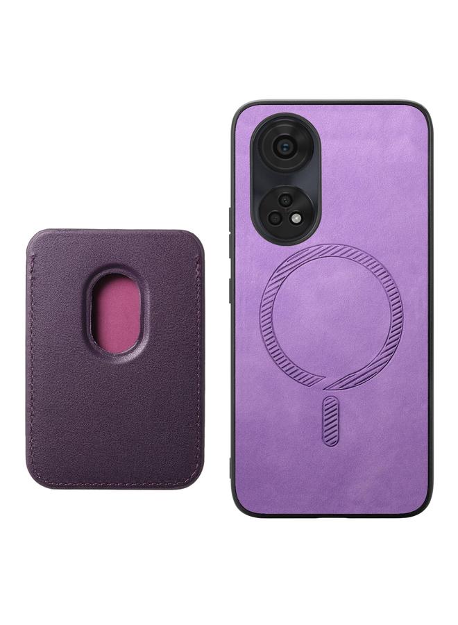 اس-توب جراب لهاتف OPPO A78 4G Retro Magsafe Card Bag غطاء خلفي من البولي يوريثان - Image 5