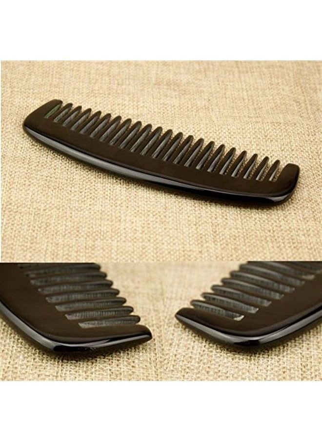 Liasun Exquisite Natural Ox Horn Hair Comb 100% Handmade Premium Quality Anti-Static Comb Without Handle (Type Wide tooth) 