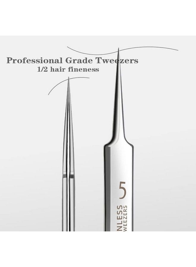 BLAAROOM Professional Facial Blackhead Remover Tweezers3Pcs Precision Pimple Popper Tool Kit For Whitehead Ance Blemishs Comedones Stainless Steel Makeup Tool Matte - Image 4