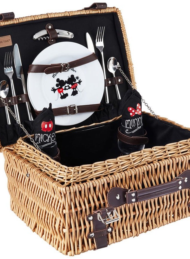 PICNIC TIME سلة أبطال ميكي وميني ماوس الكلاسيكية من ديزني مع خدمة فاخرة لشخصين - Image 1