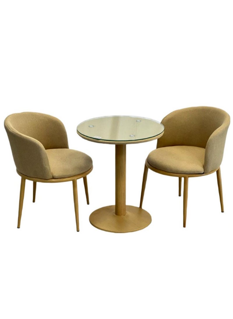 Generic - 3-Piece Classic  Round Table With 2 Chairs Set 59*70 CM - Image 1