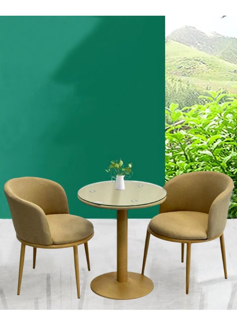 3-Piece Classic  Round Table With 2 Chairs Set 59*70 CM