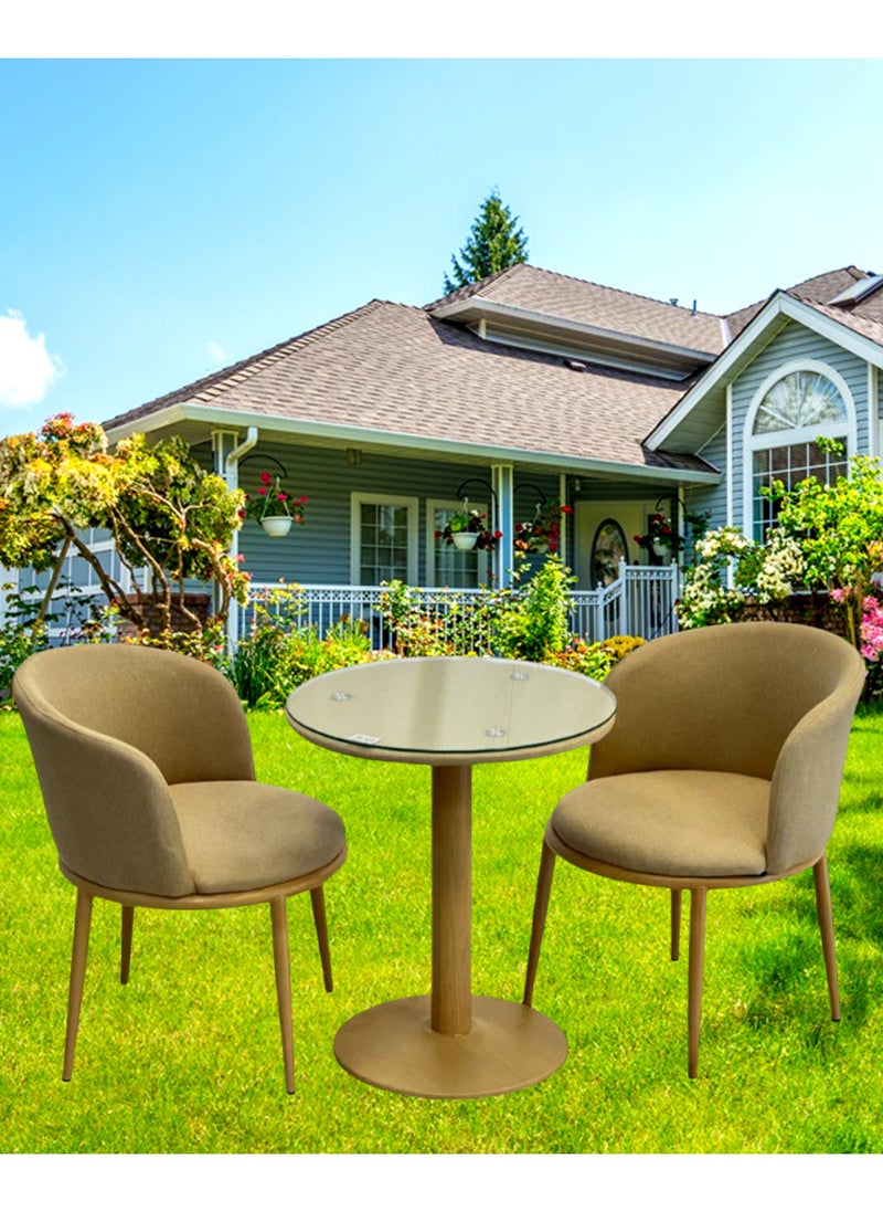 Generic - 3-Piece Classic  Round Table With 2 Chairs Set 59*70 CM - Image 1