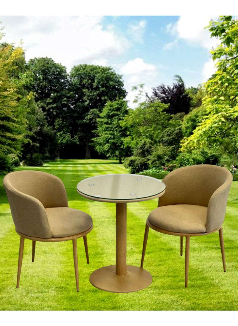 Generic - 3-Piece Classic  Round Table With 2 Chairs Set 59*70 CM - Image 1