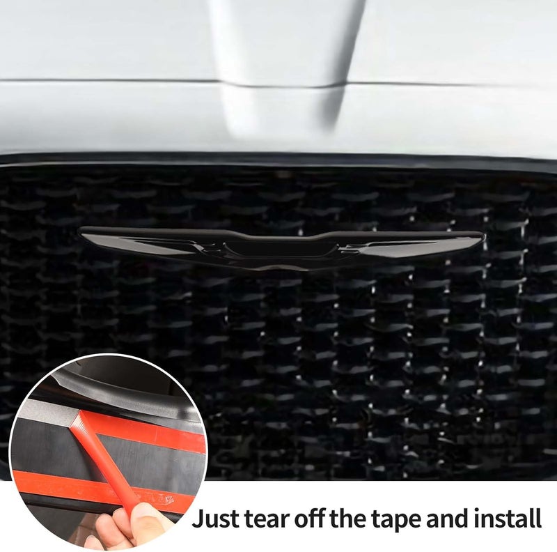Hoolcar Front Bumper Center Grille Emblem Cover Grill Badge Molding Trim Compatible with 2015-2022 Chrysler 300 300C, Black Multi-market varied design options - Image 5