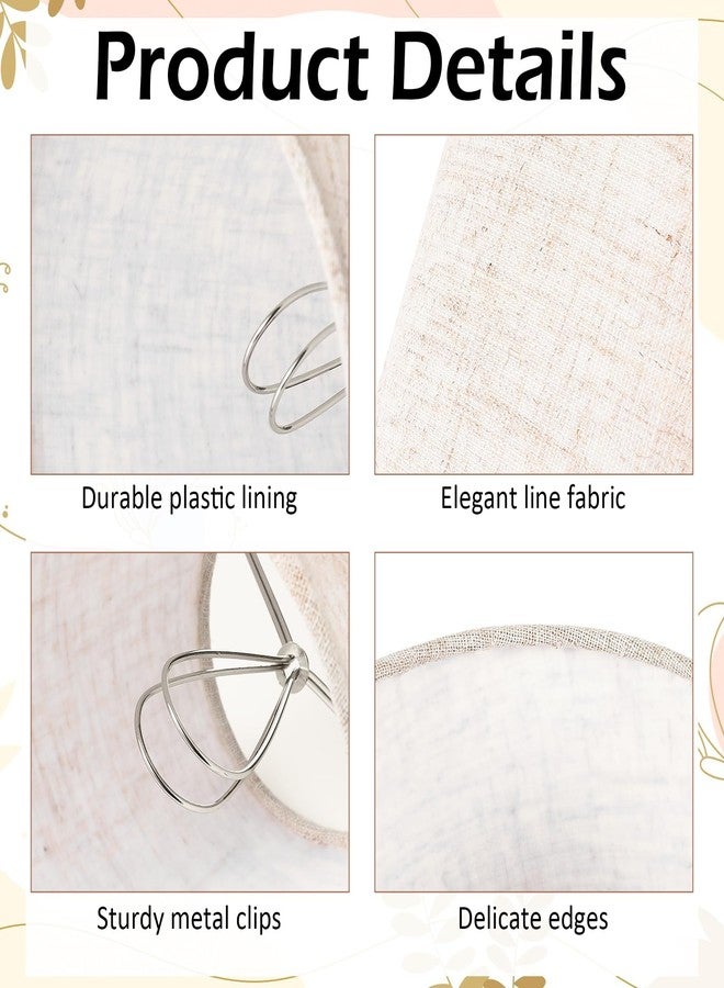 Telooco Chandelier Shades Set of 6, Small Linen Lamp Shades 5 Inch, Mini Barrel Lamp Shade Clip On for Table Lamps Wall Lamps Chandeliers Replacement, 3.5x5x5.5in (Top Height Bottom) - Image 3