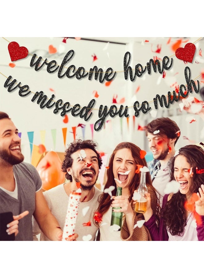 Pre-Strung Welcome Home We Missed You So Much Banner for Military Army Returning, Homecoming Party Decorations, Black - Image 5
