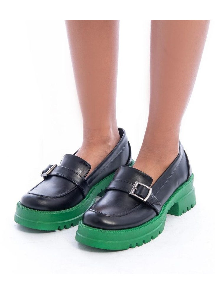 Mr.joe Mr joe chunky loafers shoes  Black * Green  3933  - Image 1