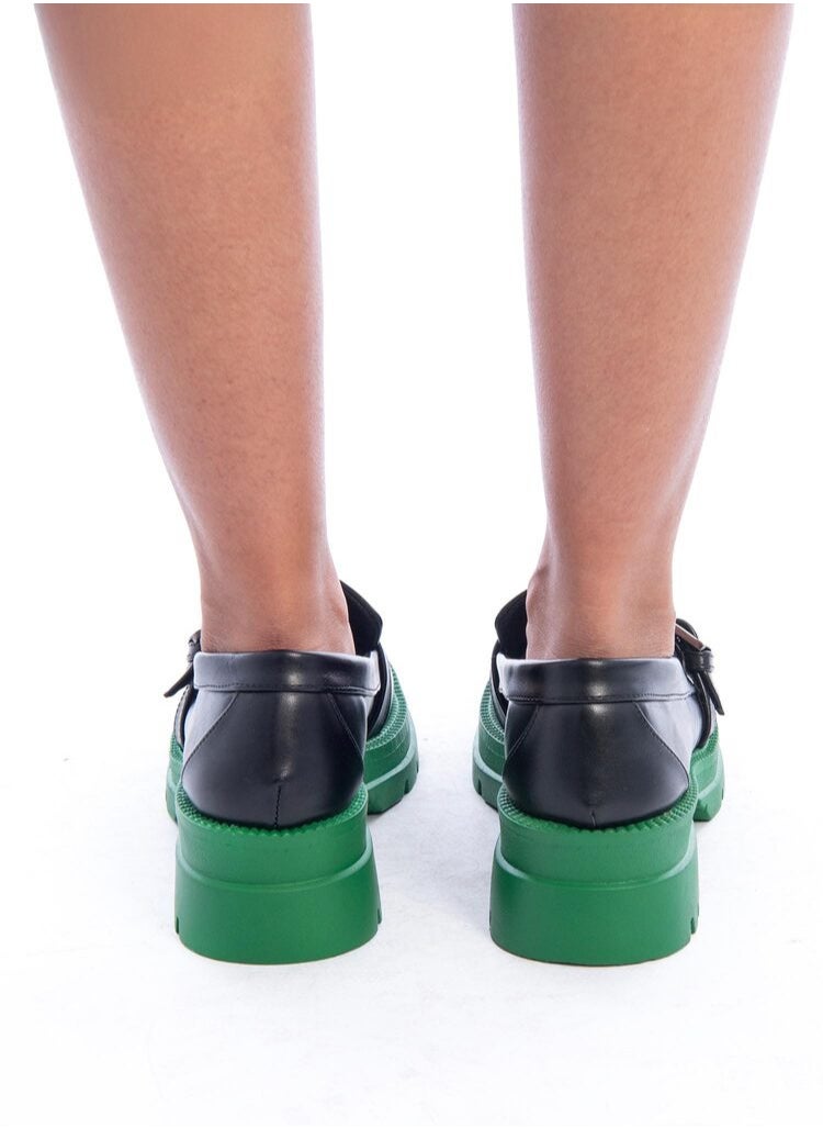Mr.joe Mr joe chunky loafers shoes  Black * Green  3933  - Image 2
