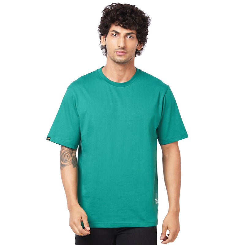 Spykar Men's Oversized Printed T Shirt Dark Green - Image 5