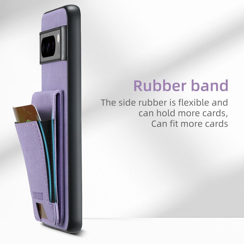 Suteni For Google Pixel 10 Pro H03 Litchi Leather Card Bag Stand Back Phone Case(Purple) - Image 4