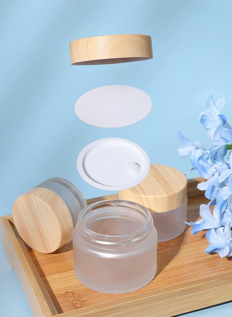 KASTWAVE Glass Cosmetic Containers with lids, Round Frosted Cosmetic Jars (4 PACK 50ML) - Image 3