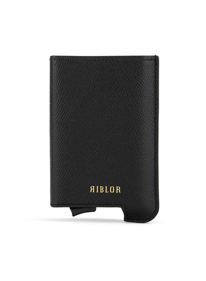 Riblor Santino Italian Leather Popup Card Holder Black - Image 1