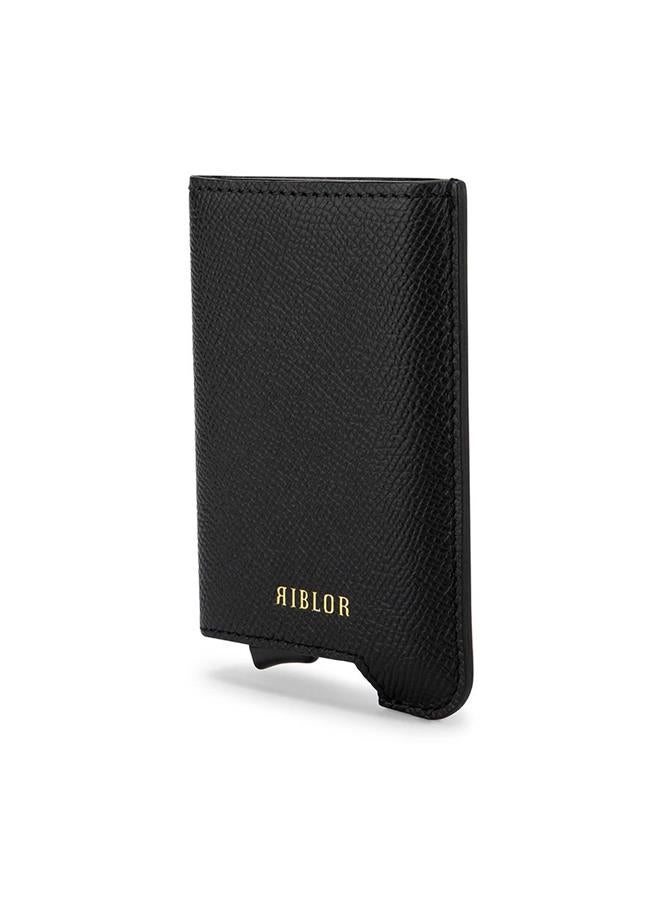 Riblor Santino Italian Leather Popup Card Holder Black - Image 2