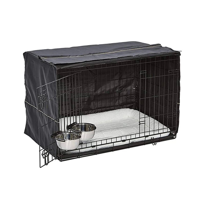 Midwest iCrate Double Door Dog Cage with Cover, Bed and Bowls - 36 inches