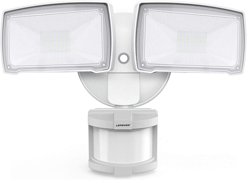 Le Power 30W LED Security Lights Motion Sensor Outdoor, 3200LM, 5500K, IP65 Waterproof, Hardwire 2 Head Motion Detector Flood Light for Garage, Yard, Porch - Image 1