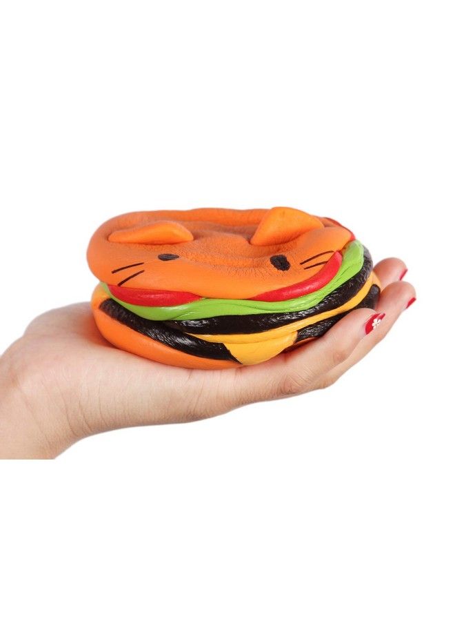 Anboor 4.5" دمى سكووشي العملاقة ببطء كاواي دمى قط برجر خبز لل коллекция هدية - Image 5
