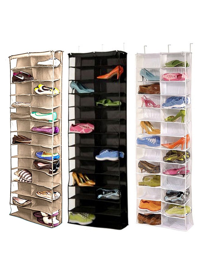 Shoe Rack Storage Organizer Holder Folding Hanging Door Closet White - Image 2