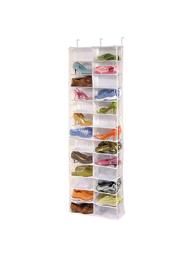 Shoe Rack Storage Organizer Holder Folding Hanging Door Closet White - Image 1