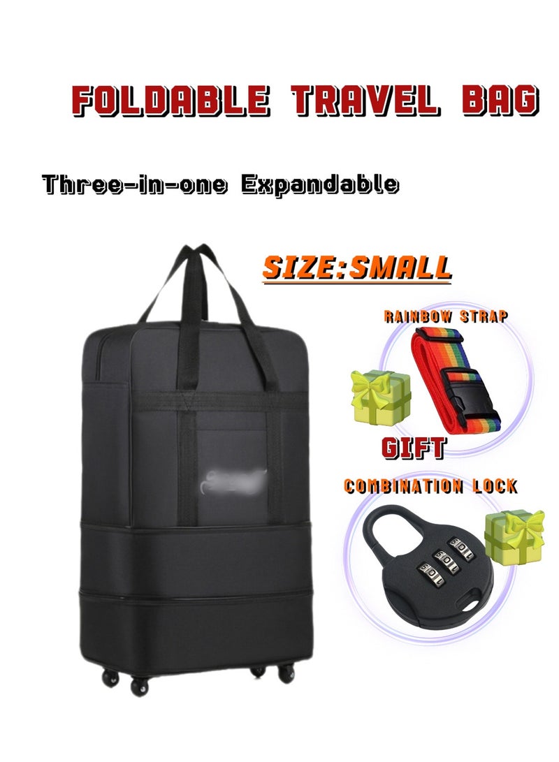 TNGames Cool Better Sport Modle Three-in-One Expandable Foldable Luggage Set for Men, Wheeled Carry-On with Rainbow Straps & TSA Lock | Foldable Travel Bag -Size:S - Image 1