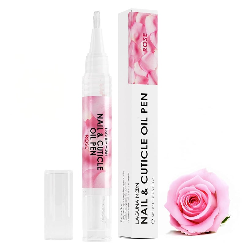 Lagunamoon Cuticle Oil Pen for Nail Nail Oil for Nail Care  Nail Growth  Nourish Soothe  Moisturize Damaged Nails  Rose 5 ml